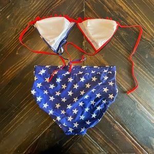 2 piece American theme bikini